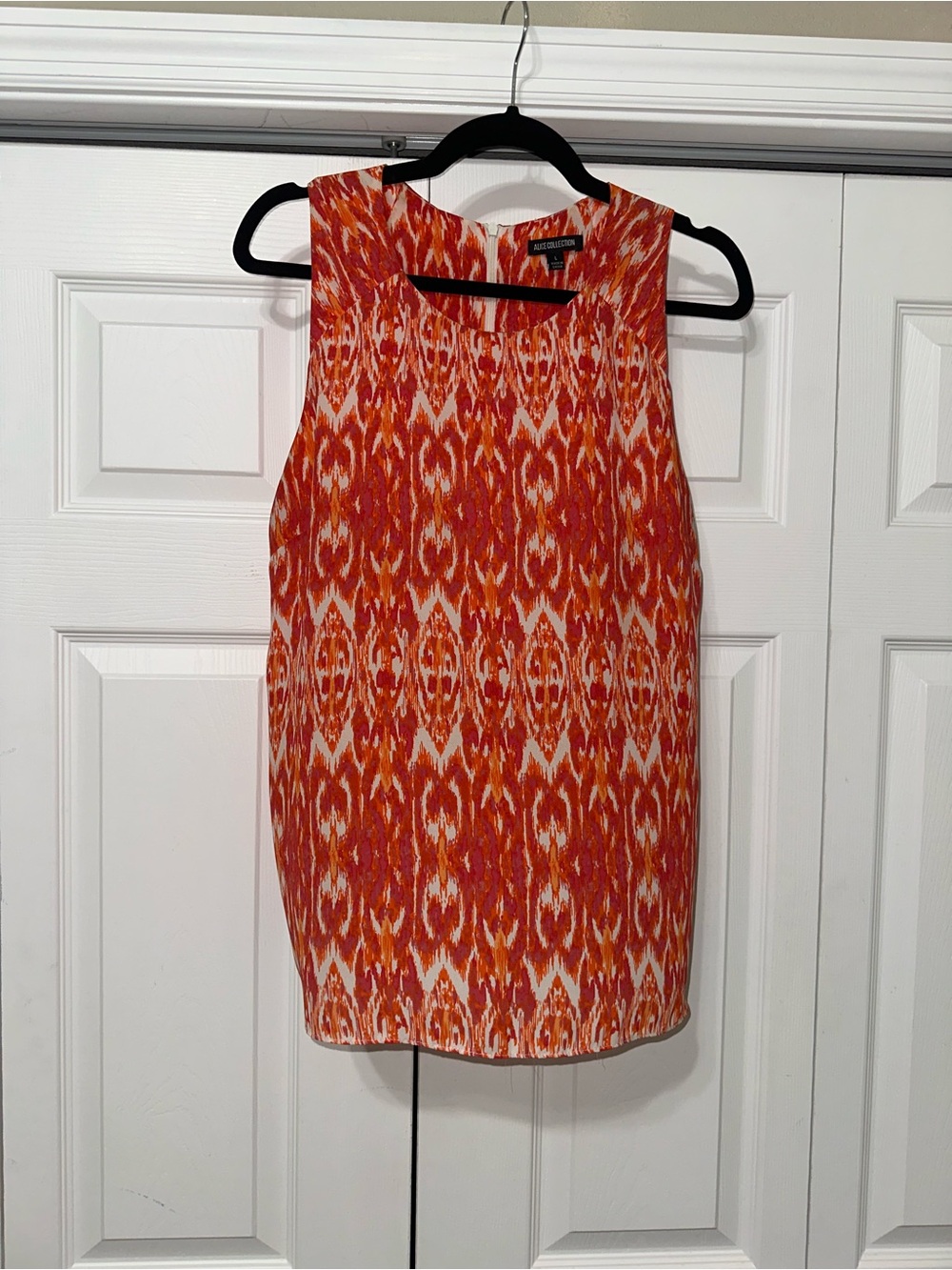 Alice Collection Orange Ikat Sleeveless Shell Top
